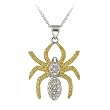 Sterling SilverYellow-Diamond Spider Pendant Necklace