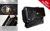 Diamante Fashionable Black (Leather look) Document Bag/Briefcase with Shoulder strap