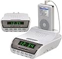 MP3 Clock Radio - Alarm Clock and Docking Station (White) (5.5"H x 6"W x 2.5"D)