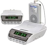 MP3 Clock Radio - Alarm Clock and Docking Station (White) (5.5