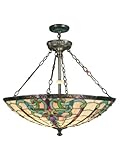Dale Tiffany TH70717 Topaz Baroque Pendant Light , Antique Golden Sand and Art Glass Shade