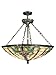 Dale Tiffany TH70717 Topaz Baroque Pendant Light , Antique Golden Sand and Art Glass Shade
