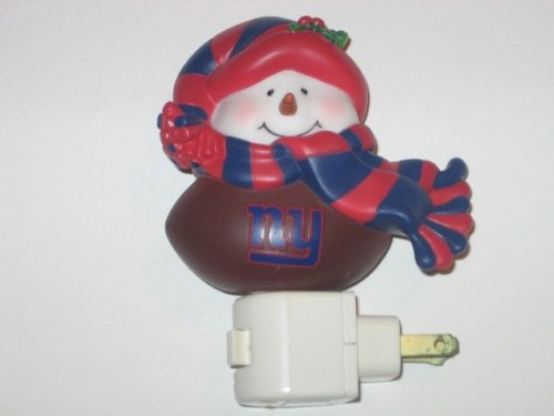NEW YORK GIANTS Team Logo Christmas Touchdown Snowman Night Light