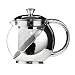 Premier Housewares 500 ml Stainless Steel and Glass Teapot with Infuser