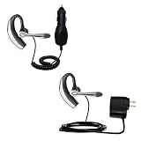 Essential Kit for the Plantronics Voyager 500 - includes Car and Wall Charger with Rapid Charge Technology - Gomadic Brand w/ TipExchange Technology