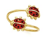 14k Double Ladybug Toe Ring - JewelryWeb
