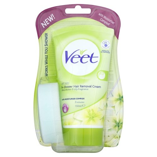 Veet 20640 Dusch-Haarentfernungs-Creme mit Aloe Vera, 150ml