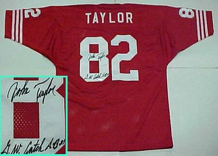 John Taylor Hand Signed 49ers NFL Throwback Jersey w/ Inscr.