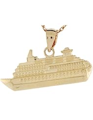 14k Real Gold Cruise Ship Travel Memory Small Charm Pendant