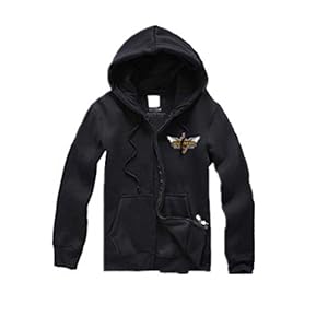 Mens New Fashion Slim Fit Hoodie Front Zipper Silm Jacket Top Coat Black Costume (L)