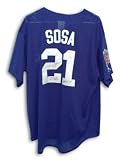 Sammy Sosa Autographed/Hand Signed Chicago Cubs Blue Majestic Baseball Jersey with 66 HR and MVP Ins