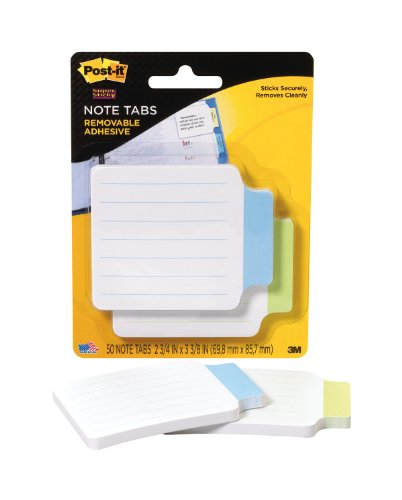 Post-it Note Tab, 3.37 x 2.75 Inch, Green and Blue (2200-GB)