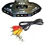 3 Way Audio Video AV RCA Selector Switch Box with A/V Cable