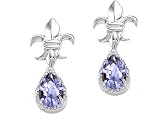 2.05 cttw 14k Gold Genuine Pear Shape Tanzanite and Diamond Earrings