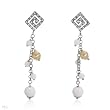 Made in Italy Stylish Earrings With Cubic zirconia and Simulated gems Beautifully Designed in 925 Sterling silver. Total item weight 7.3g Length 62mm