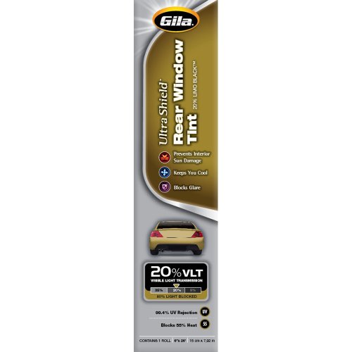 Gila USS74 Limo Black 20% Ultra Shield Scratch Resistant Heat Plus UV Protection Automotive Rear Window Tint