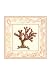 Coral with Shell Border I - Vision studio Art Print Poster 11 x 11