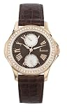 Freelook Women's HA1980RG-2 Rose Gold Plated Stainless Steel Round Case Brown Dial Leather Band Watch
