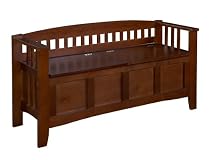 Big Sale Linon Home Decor Storage Bench with Short Split Seat Storage, Walnut