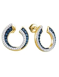 0.75CTW BLUE DIAMOND LADIES FASHION EARRING