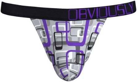 Purple Geometric Low Rise Thong by Obviously - Extra Large