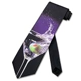 Martini Glass NeckTie w/Splash of Olive Men's Neck Tie NEW