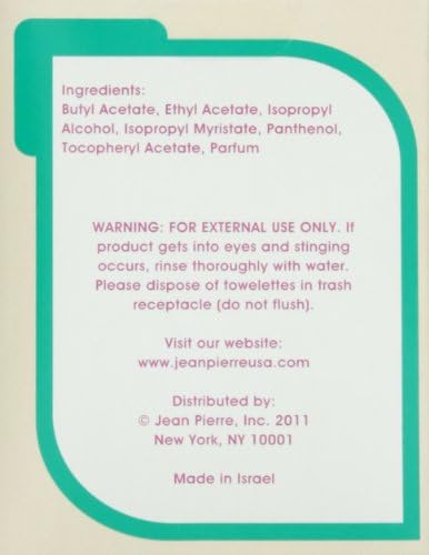 Jean Pierre Cosmetics Nail Polish Remover Wipes, 10 Count