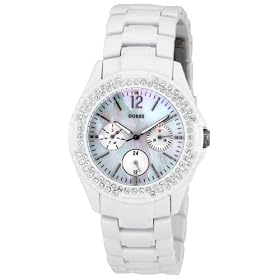 GUESS - G12543L - Analogique - Montre Femme - Bracelet en metal couleur blanc
