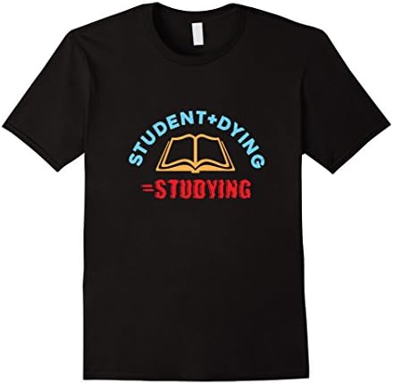 Men's Student Dying Studying Funny College Humor Cute Math T-Shirt Large Black