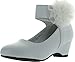 Leatherette Chiffon Bow Ankle Cuff Kiddie Heel Wedge Sandal (Toddler/Little Girl/Big Girl) BA62 - White