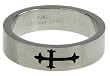 316L stainless steel ring with laser cut cross design - Width: 6mm (Sizes 6-12)