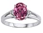 1.41 cttw Genuine Pink Tourmaline and Diamond Ring in 14 kt White Gold Size 8