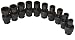 Sunex 3657 10 Piece 3/8-Inch Drive Standard Metric Universal Socket Impact Set