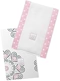 SwaddleDesigns Baby Burpies, Pink Medallions (Set of 2 Burp Cloths)