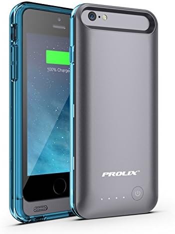 iPhone 6 Battery Case, Prolix Power iPhone 6 (4.7 inch) External Protective 3100mAh Battery Case (Black/Blue) (Certified Refurbished)