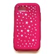 Samsung Eternity A867 AT&T Laser Skin Case Rubber Silicone Protector Image Cover Stars Pink