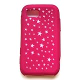 Samsung Eternity A867 AT&T Laser Skin Case Rubber Silicone Protector Image Cover “Pink Stars” Design