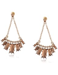 Betsey Johnson "Iconic Summer Metallics" Chain and Gem Chandelier Drop Earrings