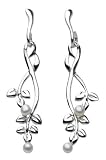 Kit Heath 5021FP Ladies Twisted Leaves with White Fresh Water Pearls Drop Earrings