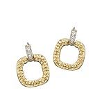 C.Z. (925) Sterling Silver Square Hammered Earrings (Nice Mother's Day Gift, Special Sale)