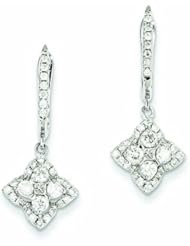 0.9 Carat 14K White Gold Diamond Hinged Hoop Dangle Earrings