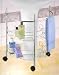 Semi-circular Under Pedestal Sink Caddy Rolling Bathroom Cart on Wheels, Chrome