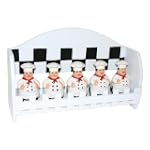 5pc spice rack w/wood holder. Fat Bistro Chef Ceramic