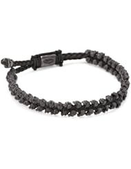M. Cohen Handmade Designs 2-Row Oxidized Sterling Silver Skulls on Colored Cord Bracelet