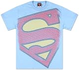 DC Comics - Superman Mini Logo T-Shirt, M - Lt Blue\ Ringer