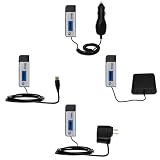 Road Warrior Kit for the Dell DJ Ditty includes a Car & Wall Charger AND USB cable AND Battery Extender - Gomadic Brand w/ TipExchange Technology