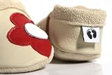 little foot company® Krabbelschuhe aus Rindnappaleder, Modell Blume seitlich in beige