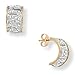 18k Gold Over Silver Diamond Accent Half-Hoop title=