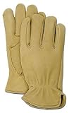 12 Pack Boss 4085L Premium Grain Deerskin Glove Elastic Wrist Large