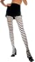Adult Black / White Striped Tights (Size:Standard)